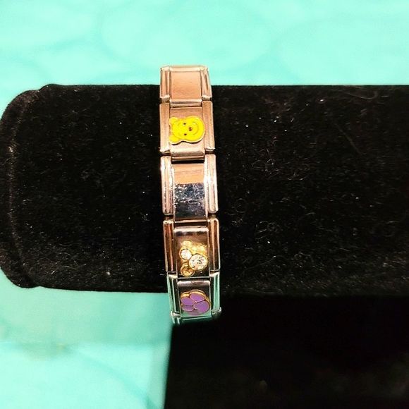 DISNEY-DISNEY-DISNEY Italian Charm Bracelet-DISNEY MARKED Charms - Picture 1 of 9
